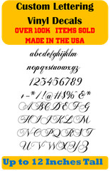 Custom Personalized Decal Vinyl Lettering Text Business Sign Calligraphy ScriptA