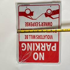 Reflective Arrow NO PARKING Violators Will Be Towed Away Aluminum Sign 10×14”
