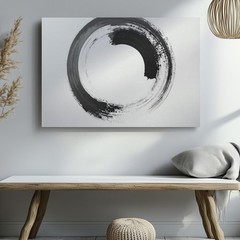 Wall Art Zen Circle Symbol Presence Enlightenment Minimalistic Stillness Canvas
