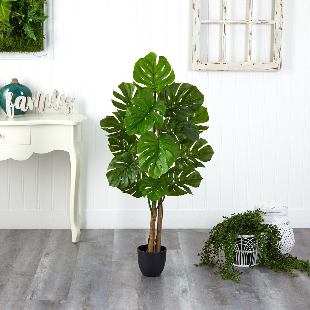 4’ Artificial Monstera Tree UV Resistant Indoor/Outdoor Home Decor.Retail $160