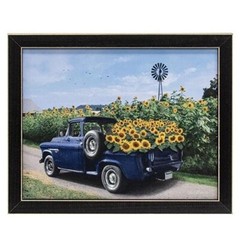 New – SUNFLOWER DAYS 9″x11″ Framed Print – Country Farm Life