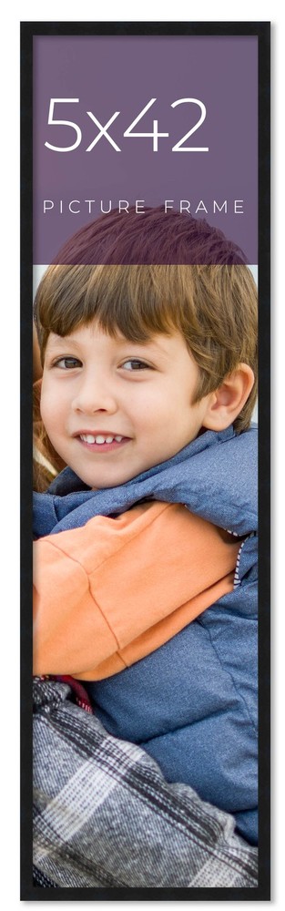 5×42 In Frame Black Real Wood Picture Frame Width 0.75 inches | Interior Frame D
