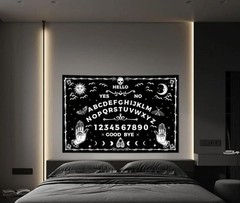 Gothic Ouija Board Tapestry Skeleton Sun Moon Witch Palm Divination Altar Cloth