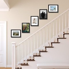9×12 Picture Frames Black Engineered Wood Plexiglass Wall Mounting 3 Pack