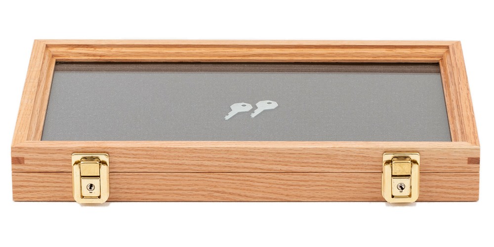 Two Timbers Medium Display Case Oak Finish 2″x9″x15″ Knife Arrowhead Pins