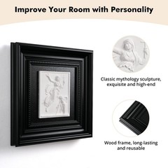 Framed Black and White Wall Art Sculpture