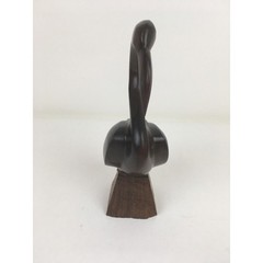Vintage Hand Carved Wood Heron Egret Water Bird Dark Wood Smooth Finish