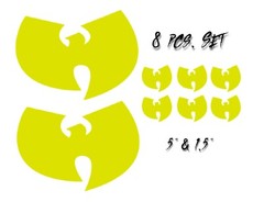 Wu-Tang Street Wear Set 5″ & 1.5″ Yellow Vinyl Decal Sticker Set – Free Shipping