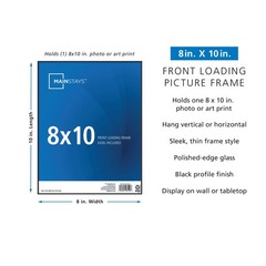 (6 pack) Mainstays 8×10 Front Loading Basic Tabletop Picture Frame, Black New
