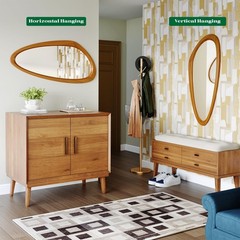 Asymmetrical Wall Mirror, 19×30 Inch Irregular Wall Mirror, Mid Century Moder…
