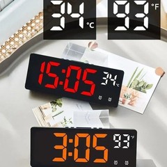 Digital LED Alarm Clock with Temperature Display Home Desktop Clock Snooze Time