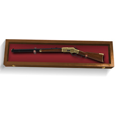 Rifle Gun Display Case Cabinet Wall Rack Replica Airsoft Civil War / USA MADE!