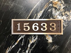 Five Number Horizontal Rectangular House Numbers: 19″ x 5 3/4″ Authentic Brass