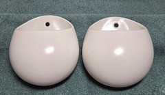 Set of 2 White Ceramic Wall Pocket Planters Hanging Vases Modern Minimalist