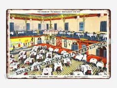 tin sign 1930s-40s House of Fu Manchu Restaurant Bar New York good interior
