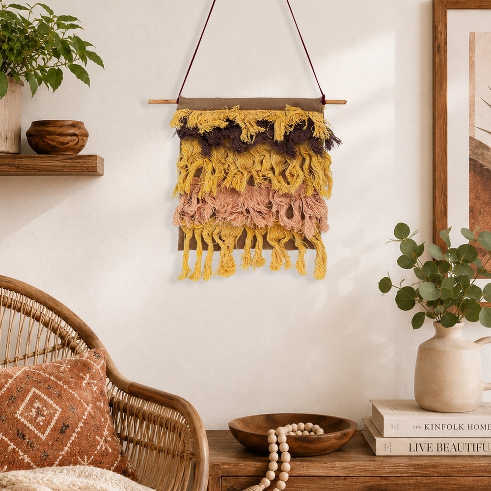 Northlight 13″ Rustic Neutral Tones Miniature String Shade Wall Art Decoration