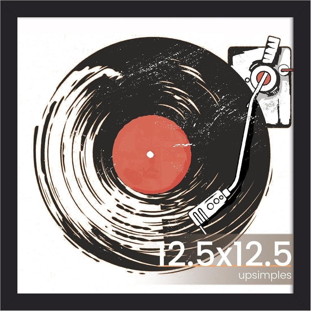 Vinyl Frame Record Frames for the Wall Display Album Covers, Wood 12.5×12.5