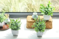 Artificial Potted Plants Faux Indoor Desk Office Bathroom Farmhouse Decor