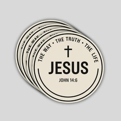 4PCS Jesus The Way The Truth The Life Christian Vinyl Decal Stickers