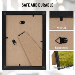MAXECHO Picture Frame Set of 5, Two 5″x7″, Three 4″x6″, Black Gallery Photo F…