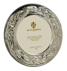 Solid 925 Sterling Silver Photo Frame ART»TONDA SPIGHE e PAPAVERI «/ 13×13 USA