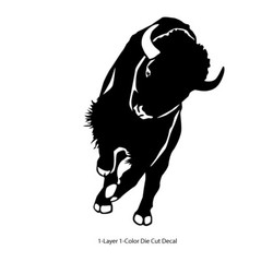 Bison Ox Charging 6 Prairie Run White or Black Decal 6Yrs Outdoor Vinyl Sticker