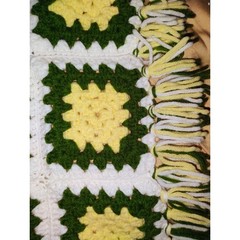 Vintage granny square afghanHand crocheted blanket1970s 42inx62in