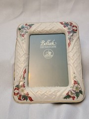 Belleek Photo Frame Fine Parian China For 5×4 Picture Winter Rose