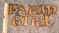 Rustic Metal Farm Girl Sign – Country Wall Decor Ranch Art 11.5” x 7.5”