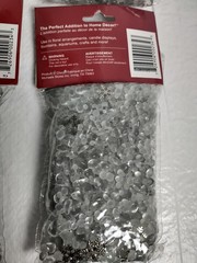 Glass Pebbles Vase Filler Holiday Decor Set 4 Bags 16 oz. Frosted Clear Silver