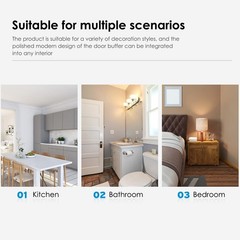 2 Pcs Self Adhesive Door Stoppers, Stainless Steel Floor Door Stop Wall Prote…
