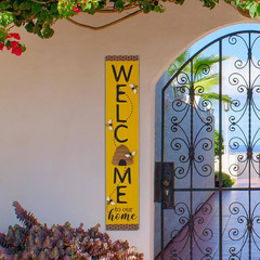 42 In. H Solid Wood Welcome Porch Sign with Bee