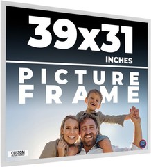 39×31 Frame White Real Wood Picture Frame Width 0.75 inches | Interior Frame Dep