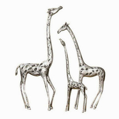 SPI Home 33017 Giraffe Family Trio Sculpture Statue Modern Safari Jungle 20 In