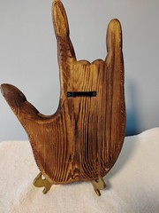 Large Wood Carved Hand Featuring I Love You Sign Tallest Point Is 12 In