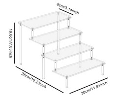 1–4 Tier Acrylic Display Stand: Transparent Rack for Cupcakes, Dolls & Perfume