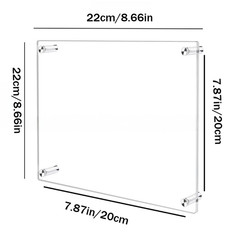 Wall Mount Clear Floating Picture Frame For Acrylic 22x22cm For UV Protection
