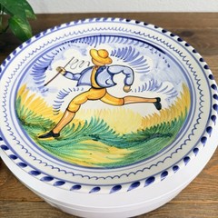 Majolica Spain Handmade, Painted Large Ceramic Wall Hanging Shallow Bowl 10”