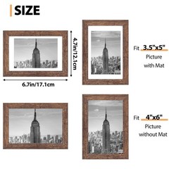 4×6 Picture Frame MDF Display Photo Frames With Plastic Cover, 3.5×5 With Mat…