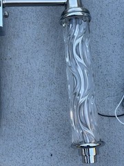 LOT OF 2 PIECES UTTERMOST CAMPANIA 1 LIGHT CARVED GLASS SCONCES (22486)