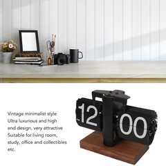Vintage Battery Flip Clock Automatic Mechanical Desktop Home Office Decoration