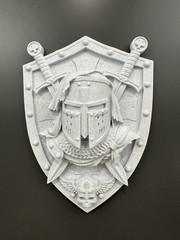 Medieval Templar Knight Shield Wall Decor Crusader Armor Plaque Castle Art 9x7x3