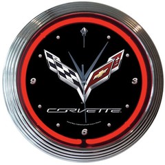 Chevrolet Corvette C7 Logo Red Neon Hanging Wall Clock 15″ Diameter 8CORV7