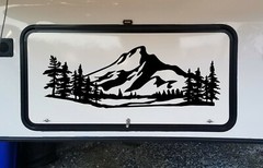 Mountains Forest Scene Vinyl Decal V3 Camper RV Travel Trailer Graphics Sticker