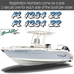 Boat Registration Numbers & Letters 2 Pack Custom 3″ Boat & Jetski Stickers X2GR