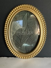 Rachel Zoe Antique Gold Finish Photo Picture Frame 5 x 7 Beaded Design Oval