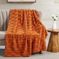 Luxury Fuzzy Leaf Pattern Faux Fur Throw Blanket Warm Cozy Blanket for Couch Bed