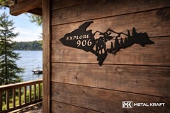 Upper Peninsula Explore 906 Moose Wilderness 30” Black Metal Wall Decor Art Sign