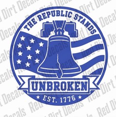1776 Liberty Bell Vinyl Decal Sticker Patriotic American Flag USA Freedom