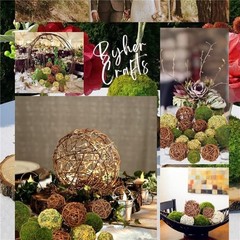 Fake Moss & Rattan Balls Filler – 18-Piece Set for Centerpieces & DIY Projects